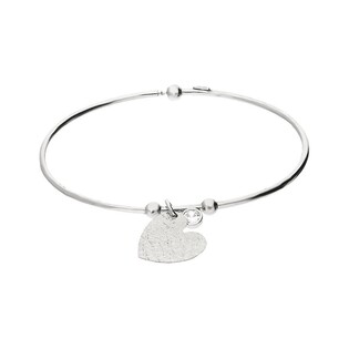 Stříbrný bangle náramek se srdcem | iSezam.cz