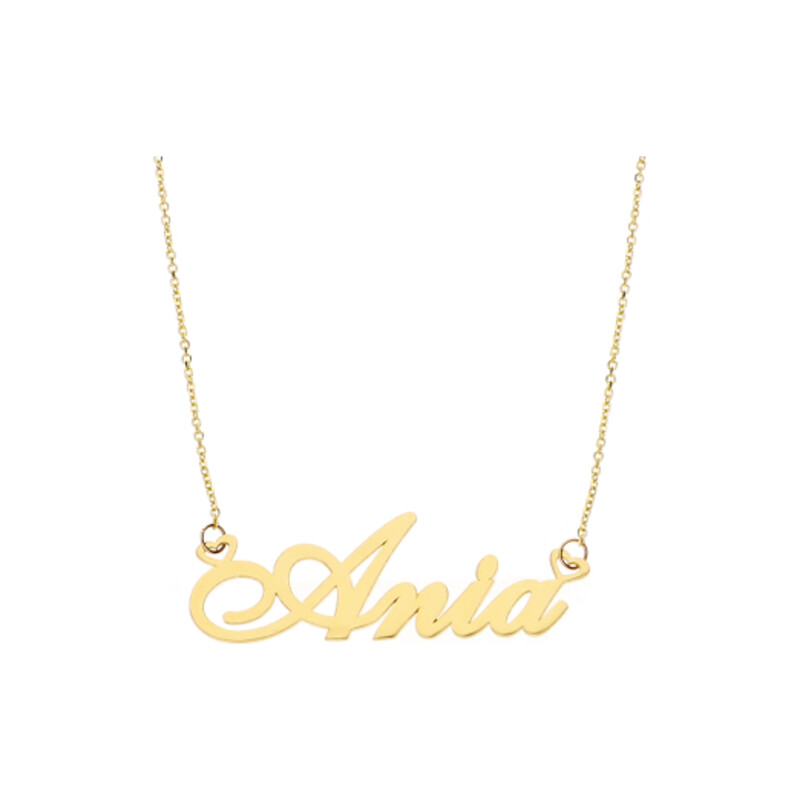 Zlatý náhrdelník se jménem Ania, vyrobený ze zlata ryzosti 585/1000. Personalizovaný šperk, ideální jako dárek. Prohlédněte si n