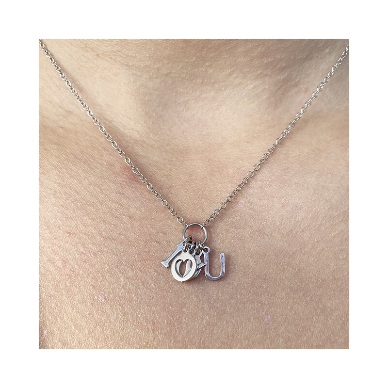 Stříbrný náhrdelník s I Love You na kolečku/ROlO nR RT CL22062 ROD ryzost 925
