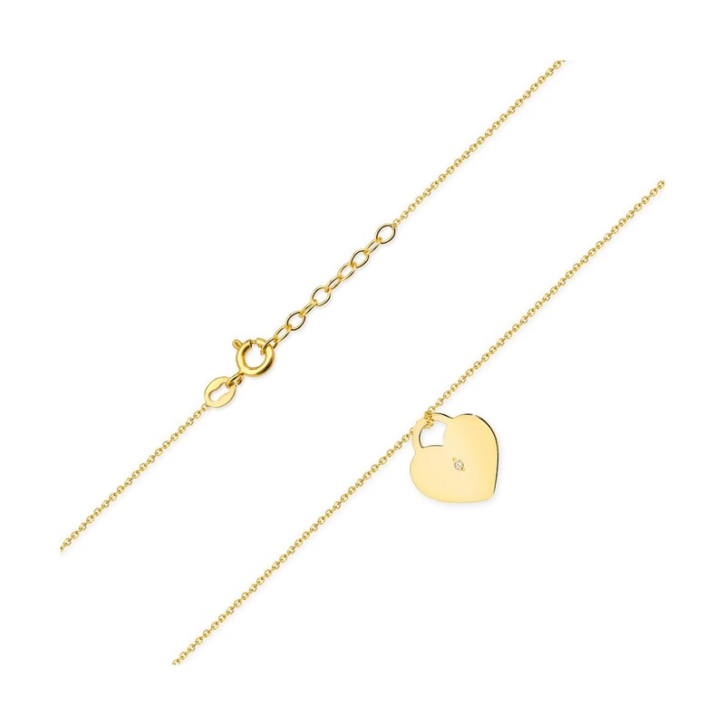 Zlatý náhrdelník Happy Diamond srdce | iSezam.cz