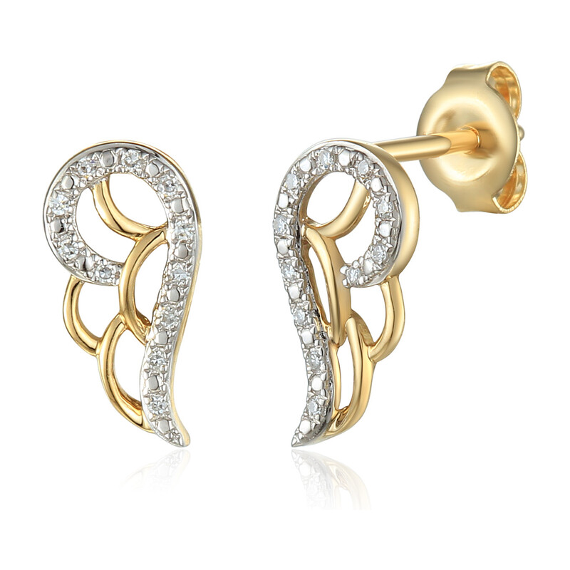 Zlaté náušnice s diamanty 0,04ct | iSezam.cz