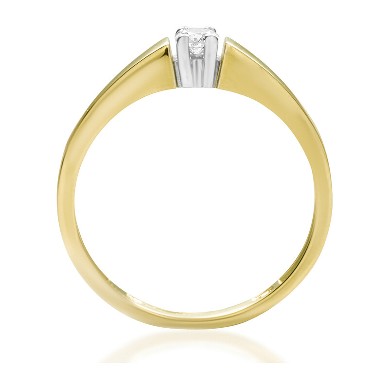 Prsten SOLITER PŁ 4ł-0,10ct RS0025 ryzost 585