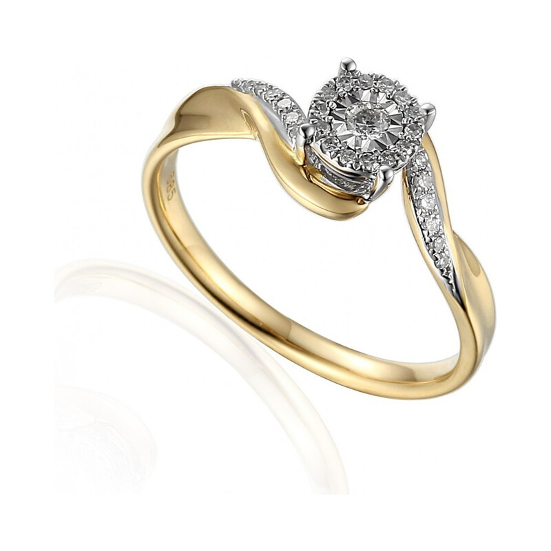 Pierścionek zaręczynowy z diamentami SWEET  AW 59042 YW próba 585 Sezam - 1