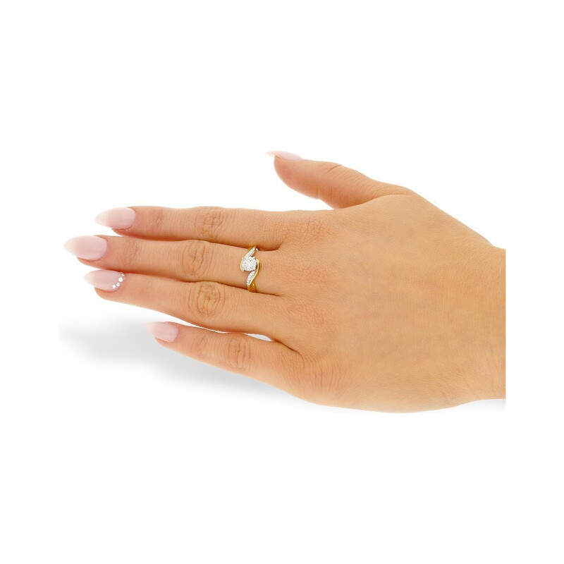 Zásnubní prsten s diamanty SWEET AW 59042 YW ryzost 585