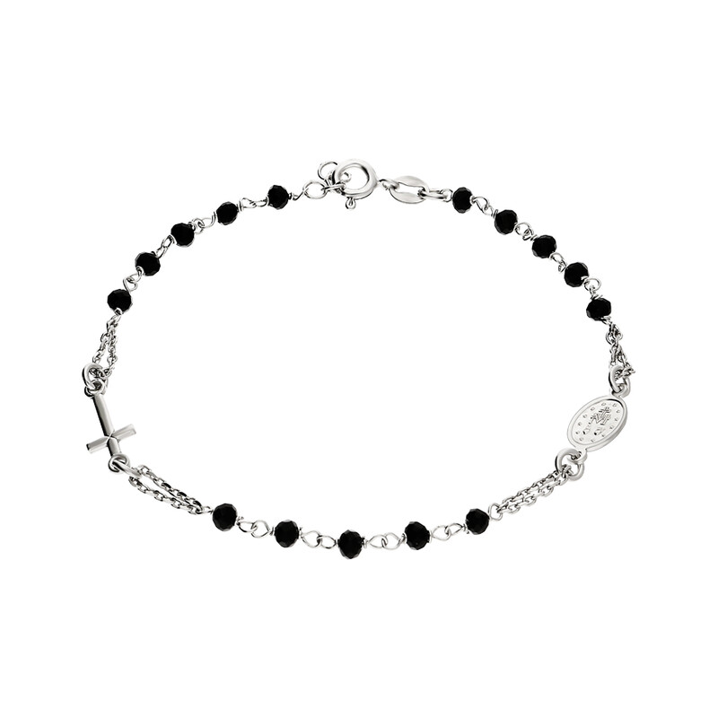 Bransoleta D&G różaniec paciorki onyksowe NI 013 BL próba 925