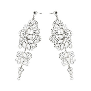 Srebrne kolczyki ślubne GRACE z kryształkami Swarovski RD 765-1 crystal próba 925 Sezam - 1