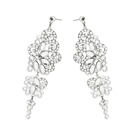 Srebrne kolczyki ślubne GRACE z kryształkami Swarovski RD 765-1 crystal próba 925 Sezam - 1