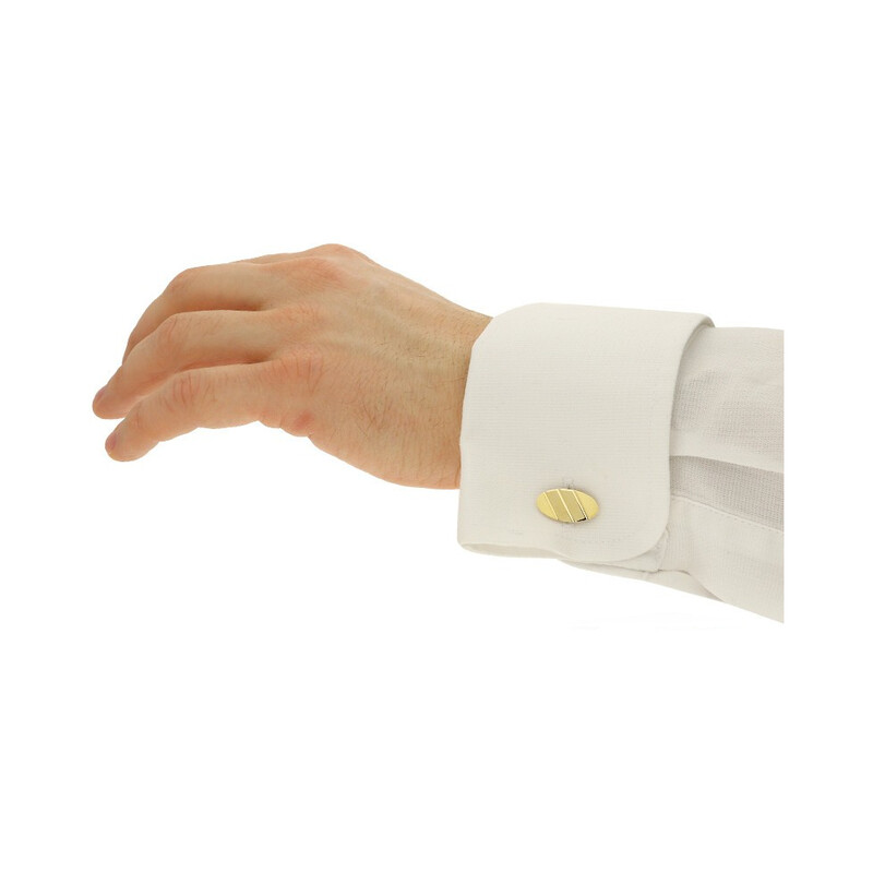 Zlaté manžetové knoflíčky oválné CB G-051 ryzost 585