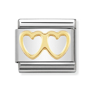 Element link 18K podwojne serca NP 030116 03