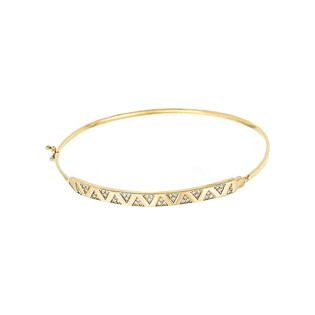 Bransoleta złota bangle blaszka z trójkątami i cyrkoniami PY BLZ0938 próba 375
