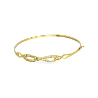 Bransoleta złota bangle infinity z cyrkoniami PY BLZ0983 próba 375