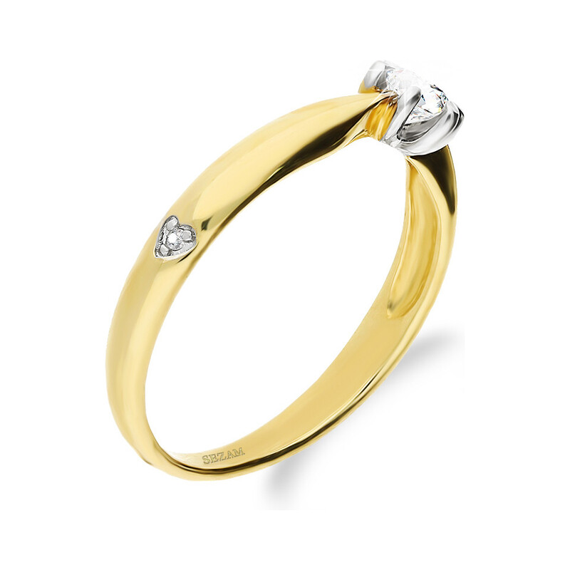 Prsten AMORE s diamantem DJ 16DTC ryzost 585