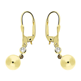 Kolczyki złote kulka wypukła 7mm z cyrkonią/big.zam LP 18K70-TE0027-Y-CZ próba 585