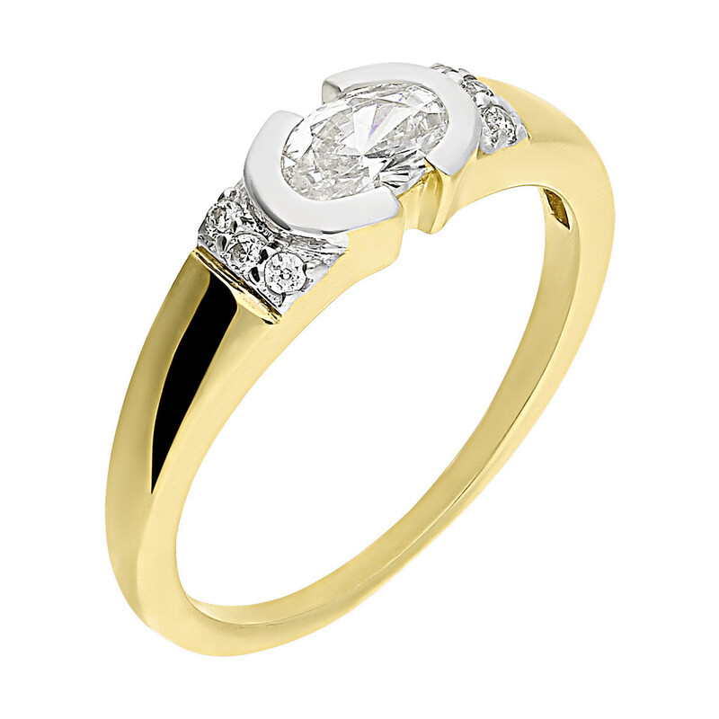 Pierścionek złoty ELEGANCE cyr.owal+cyr.bokiem nr DJ PREMIUM024M próba 585