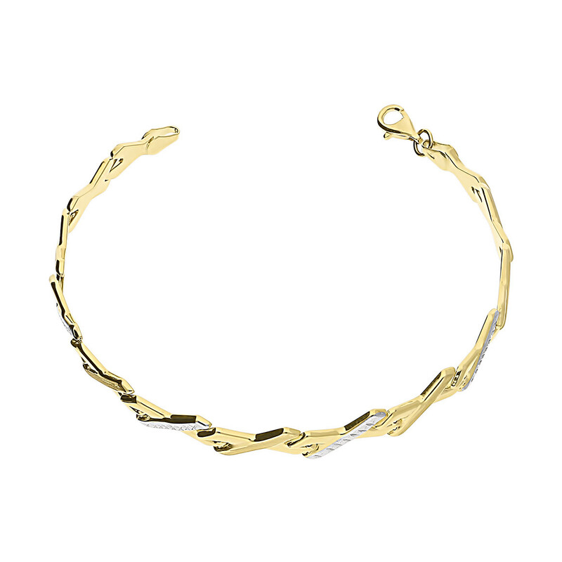 Bransoleta złota stampato litera X w dwóch kolorach GS P-YB-X0B194014-1 próba 585