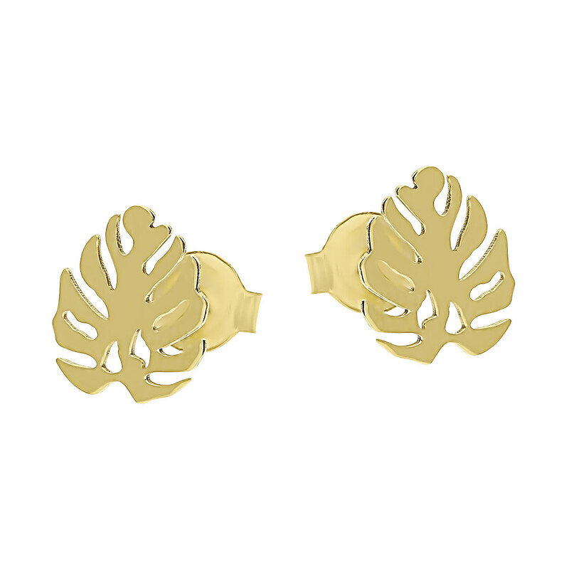 Kolczyki pozłacane monstera blask/sztyft A6 07180263-01 próba 925