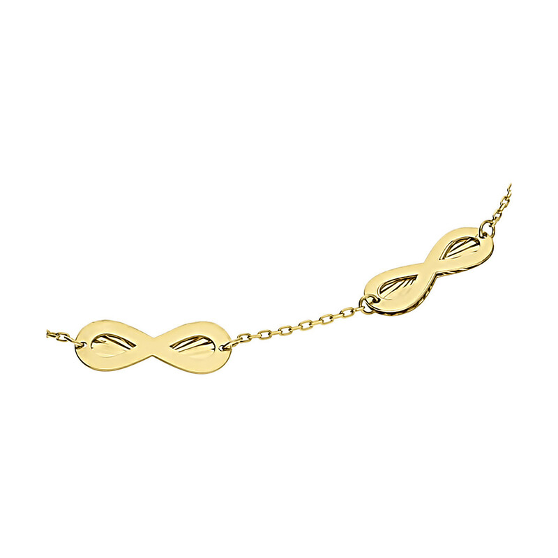Zlatý náramek gravírované infinity č. MZ T23-B-0218-6-LZ-DC ryzost 585