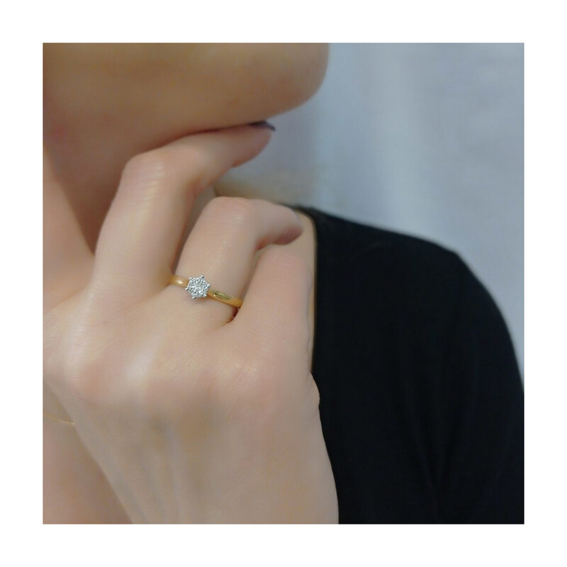 Zásnubní prsten s diamanty Mirage AW 69379 YW ryzost 585