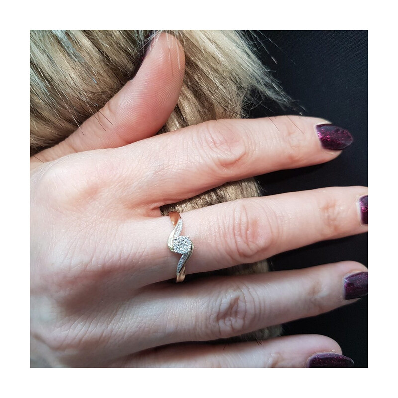 Zlatý zásnubní prsten s diamanty SWEET AW 59040 YW ryzost 585